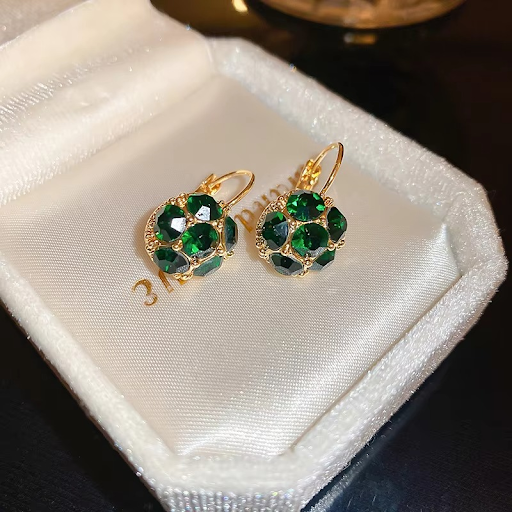 Emerald Bloom Drop Earrings