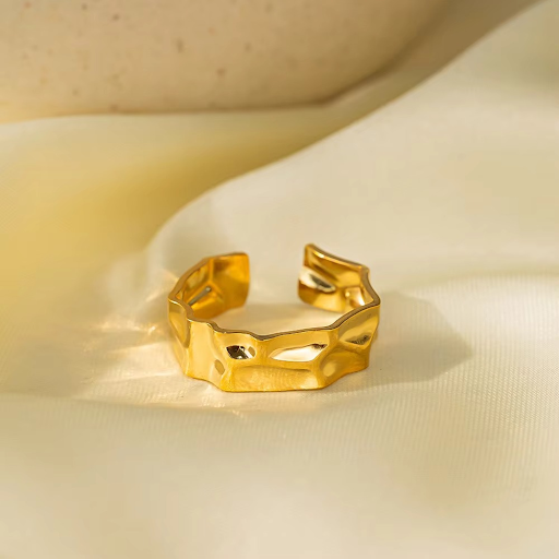 Stylish Gold Plated Open Ring