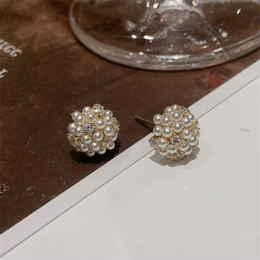 Golden Bloom Pearl Studs