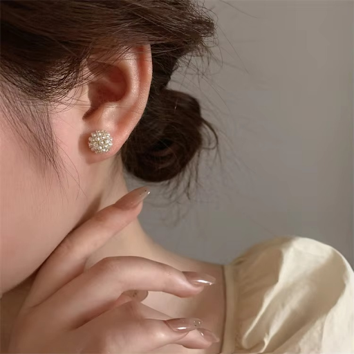 Golden Bloom Pearl Studs