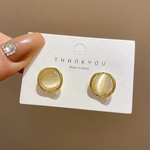 Golden Glow Button Studs