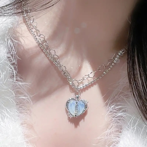 Heart Stone Pendant Necklace