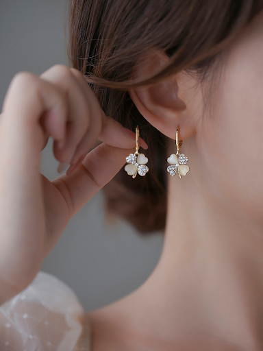 Lucky Clover Hoop Earrings