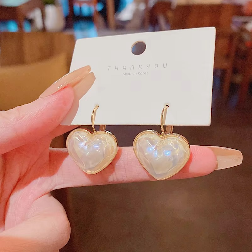 Opal Shine Heart Earrings