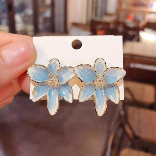 Sky Blossom Enamel Studs