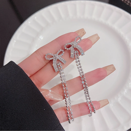 Stone Bow Earrings