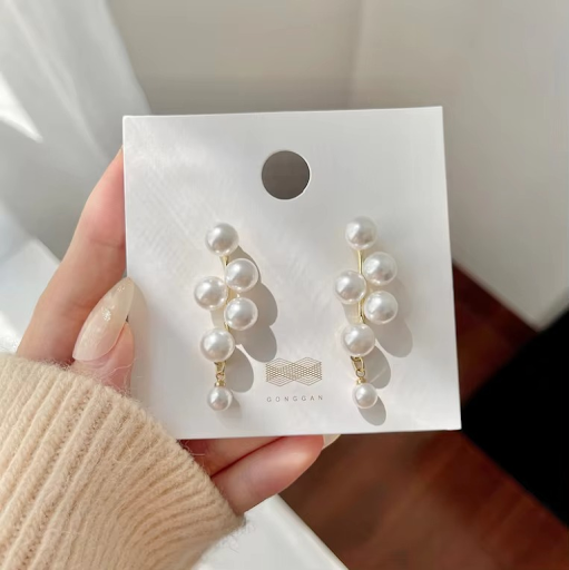 Clustered Pearl Drop Earrings