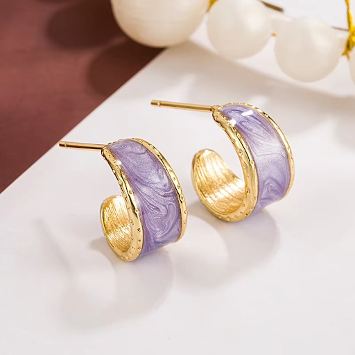 Mini Lavender Earrings