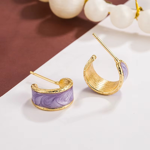 Mini Lavender Earrings