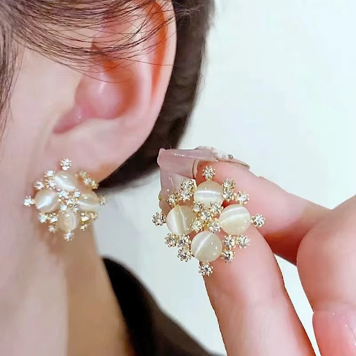 Radiant Pearl Cluster Earrings