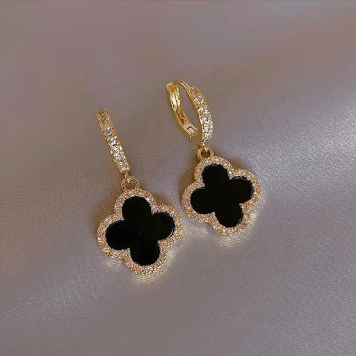 Black Clover Dangle Earrings