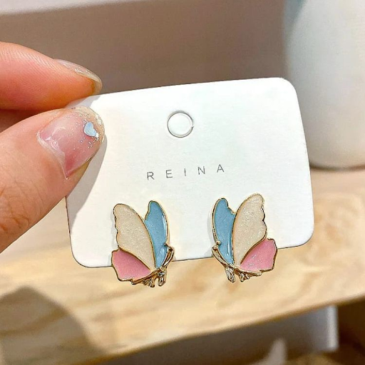 Colorful Butterfly Studs