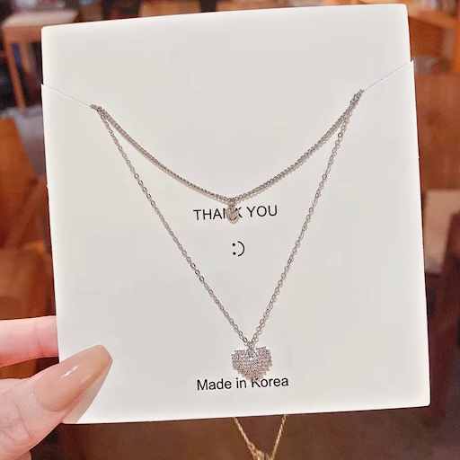 Double Layer Delicate Heart Necklace