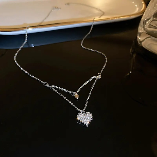 Double Layer Delicate Heart Necklace