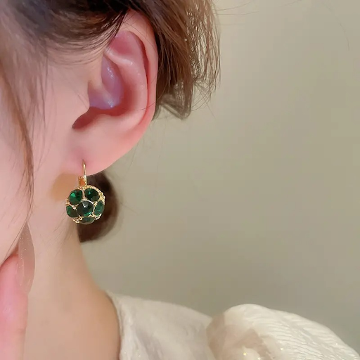 Emerald Bloom Drop Earrings