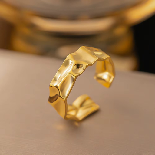 Stylish Gold Plated Open Ring