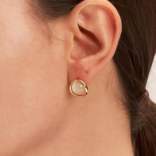 Golden Glow Button Studs