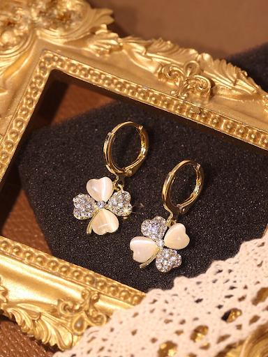 Lucky Clover Hoop Earrings