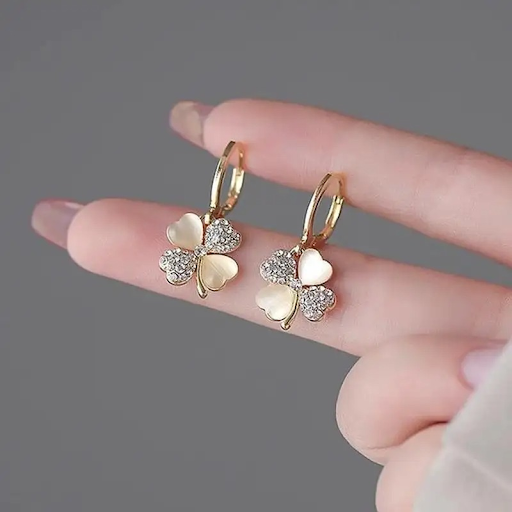 Lucky Clover Hoop Earrings