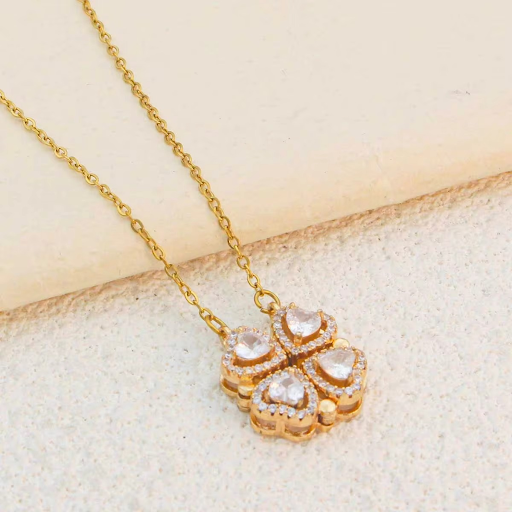 Magnetic Flower Gold Plated Necklace