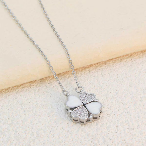 Magnetic Flower Silver Plated Necklace