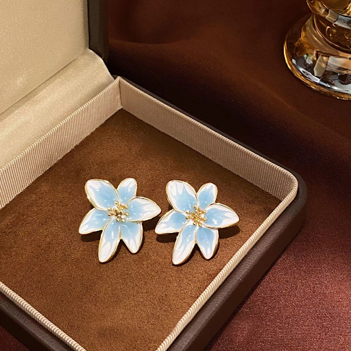 Sky Blossom Enamel Studs