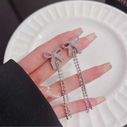 Stone Bow Earrings