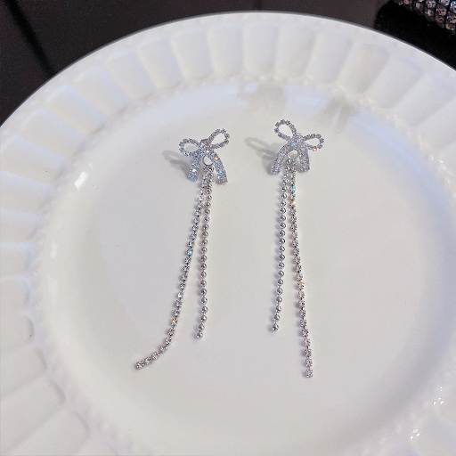 Stone Bow Earrings