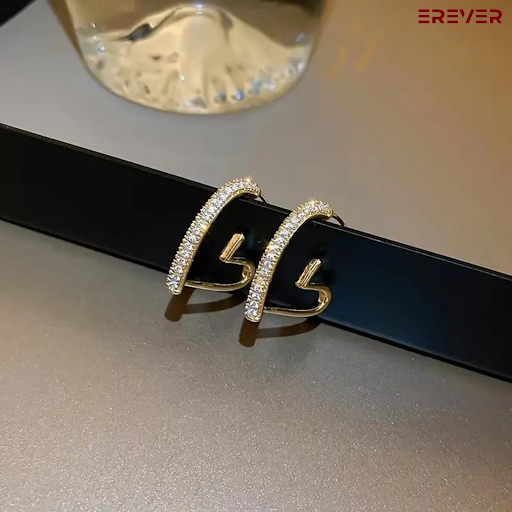 Stylish Diamond Heart Earrings