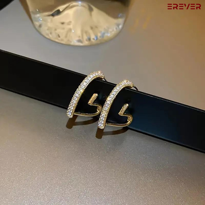 Stylish Diamond Heart Earrings