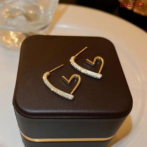 Stylish Diamond Heart Earrings