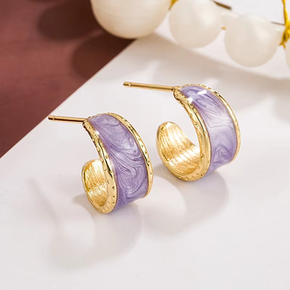 Mini Lavender Earrings