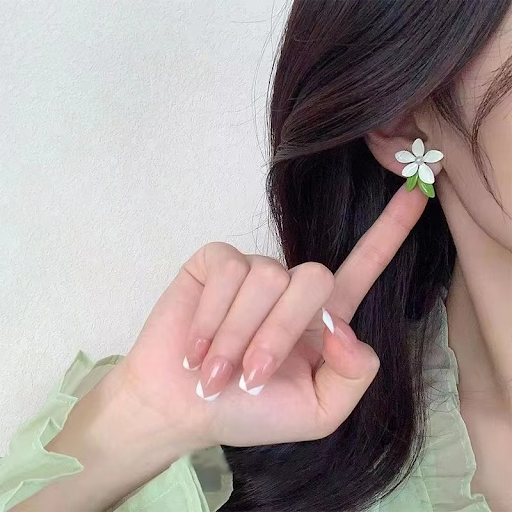 White Flower Earrings